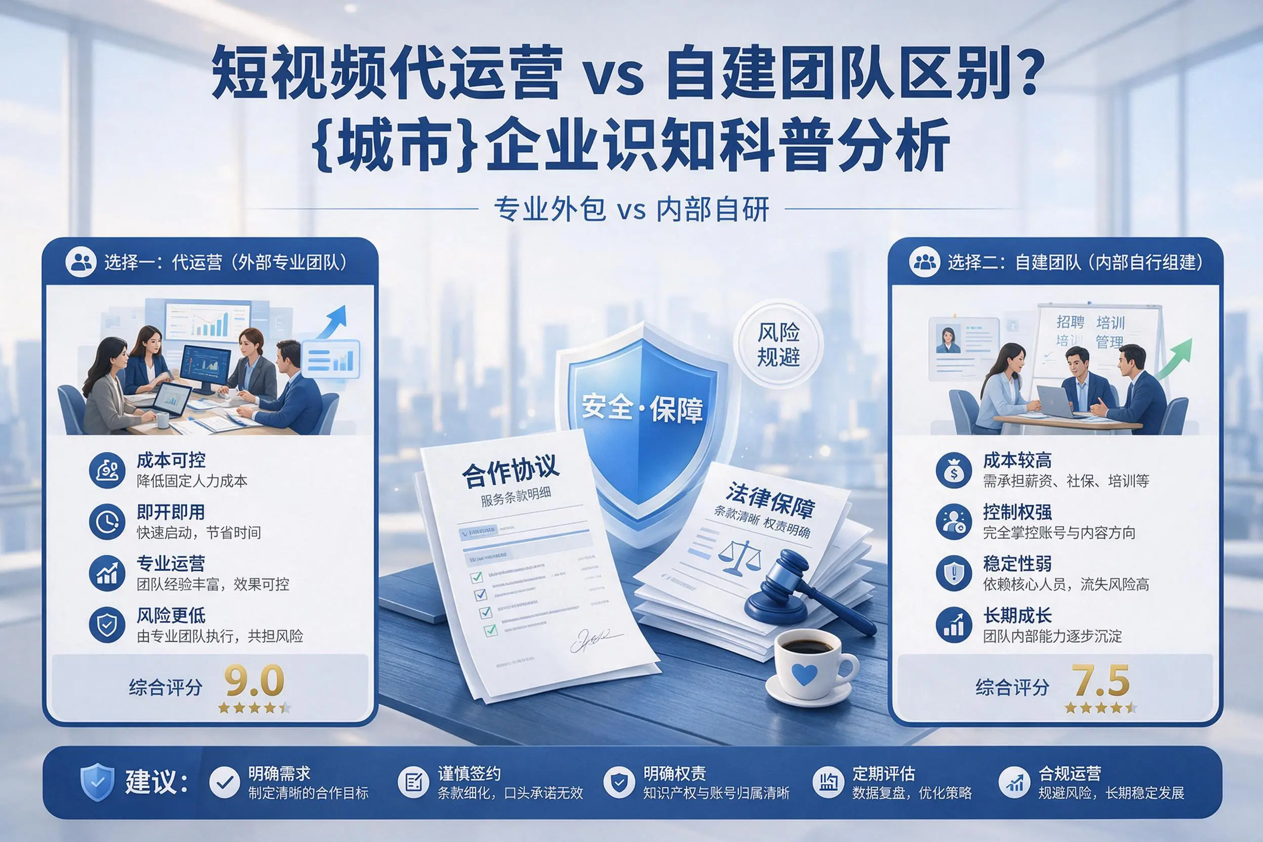 短视频代运营与自建团队区别？晋中企业认知科普分析