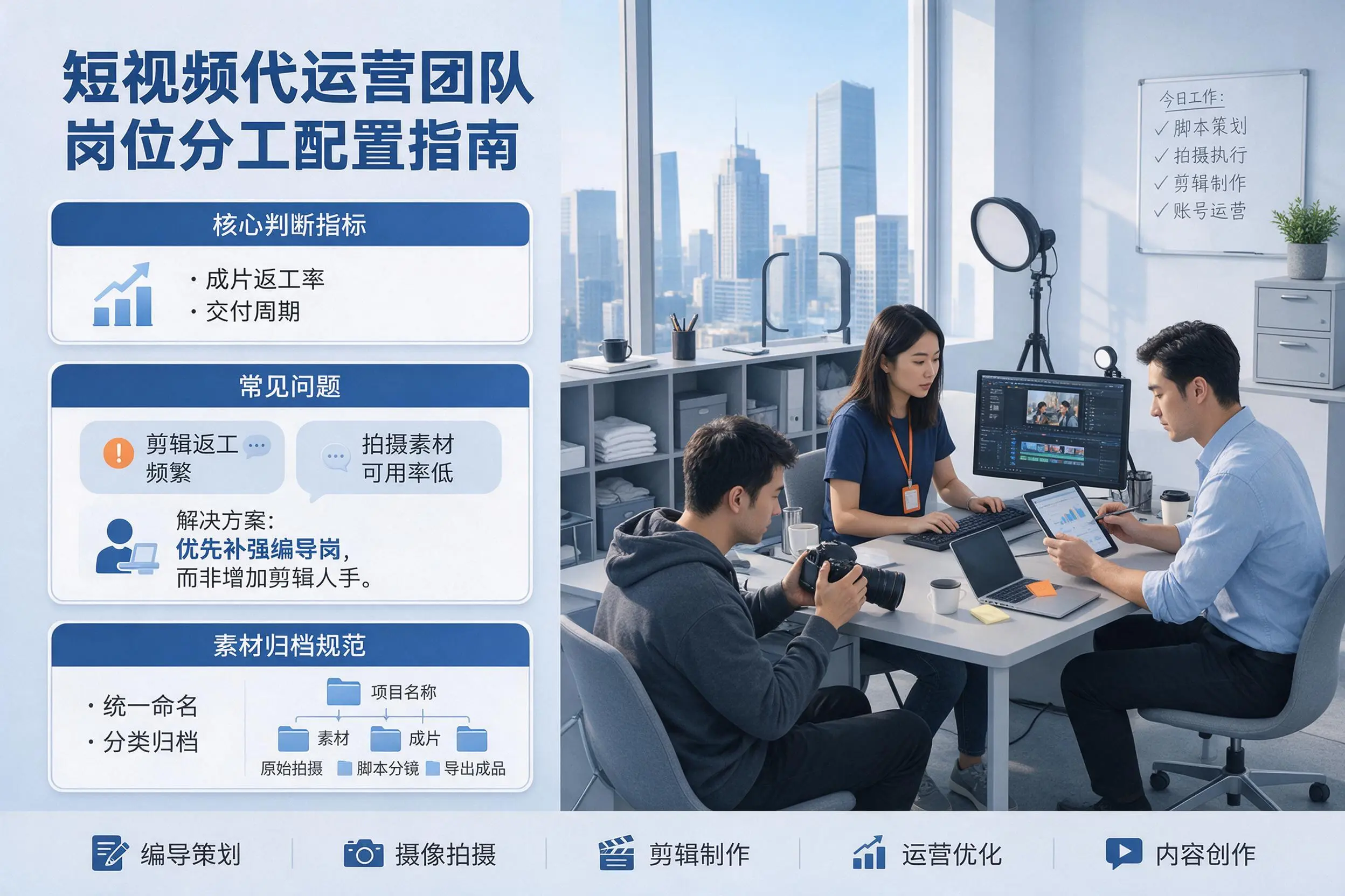 短视频代运营团队如何配置？晋中企业岗位分工科普说明