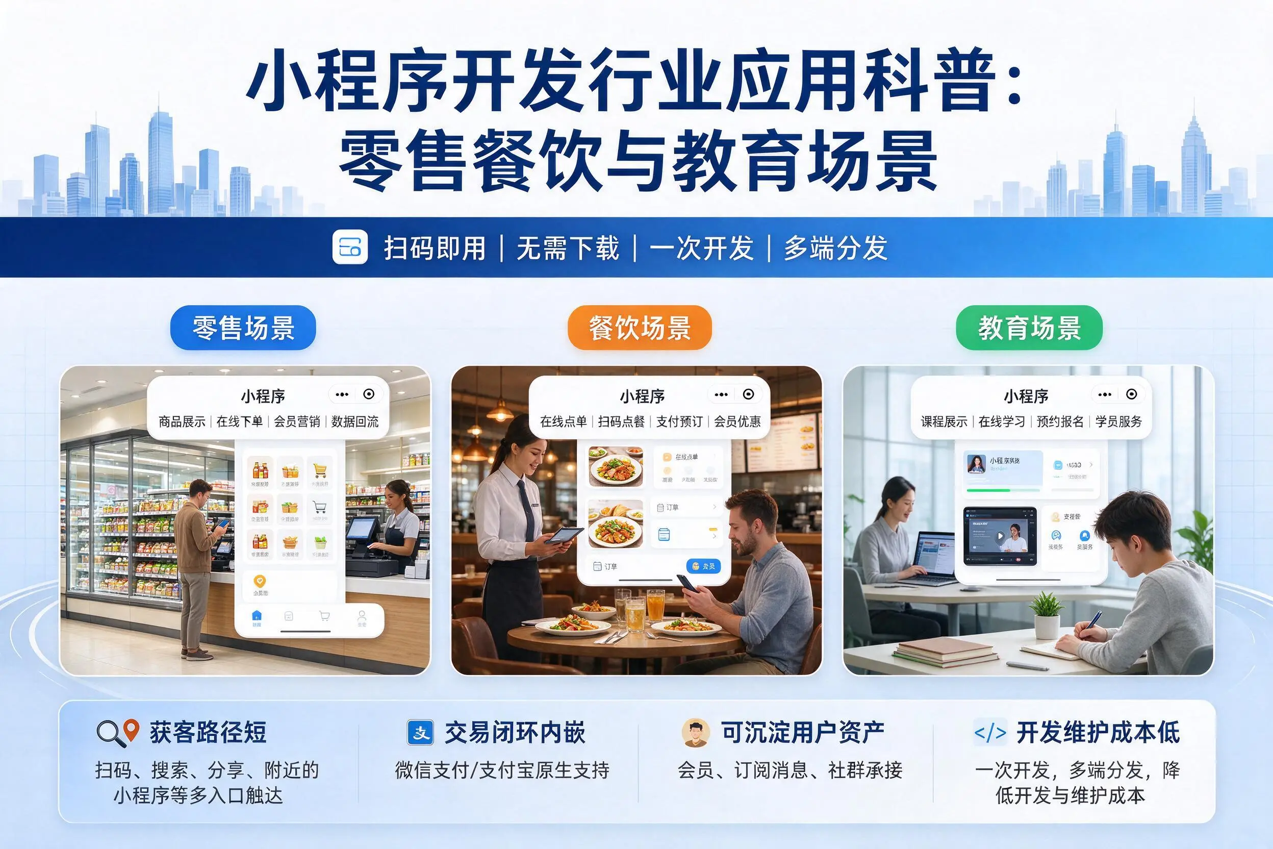 晋中小程序开发行业应用科普：零售餐饮与教育场景