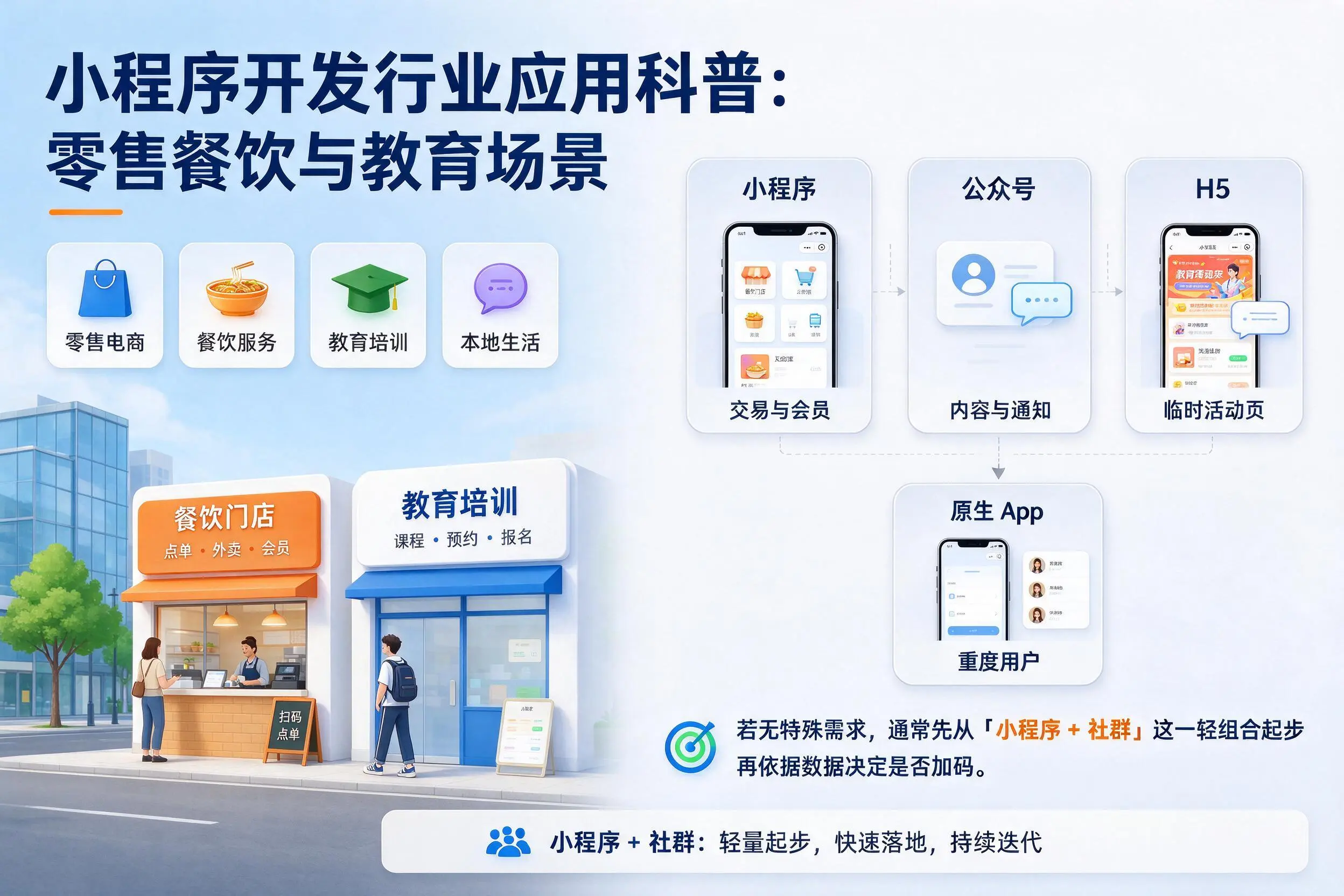 晋中小程序开发行业应用科普：零售餐饮与教育场景