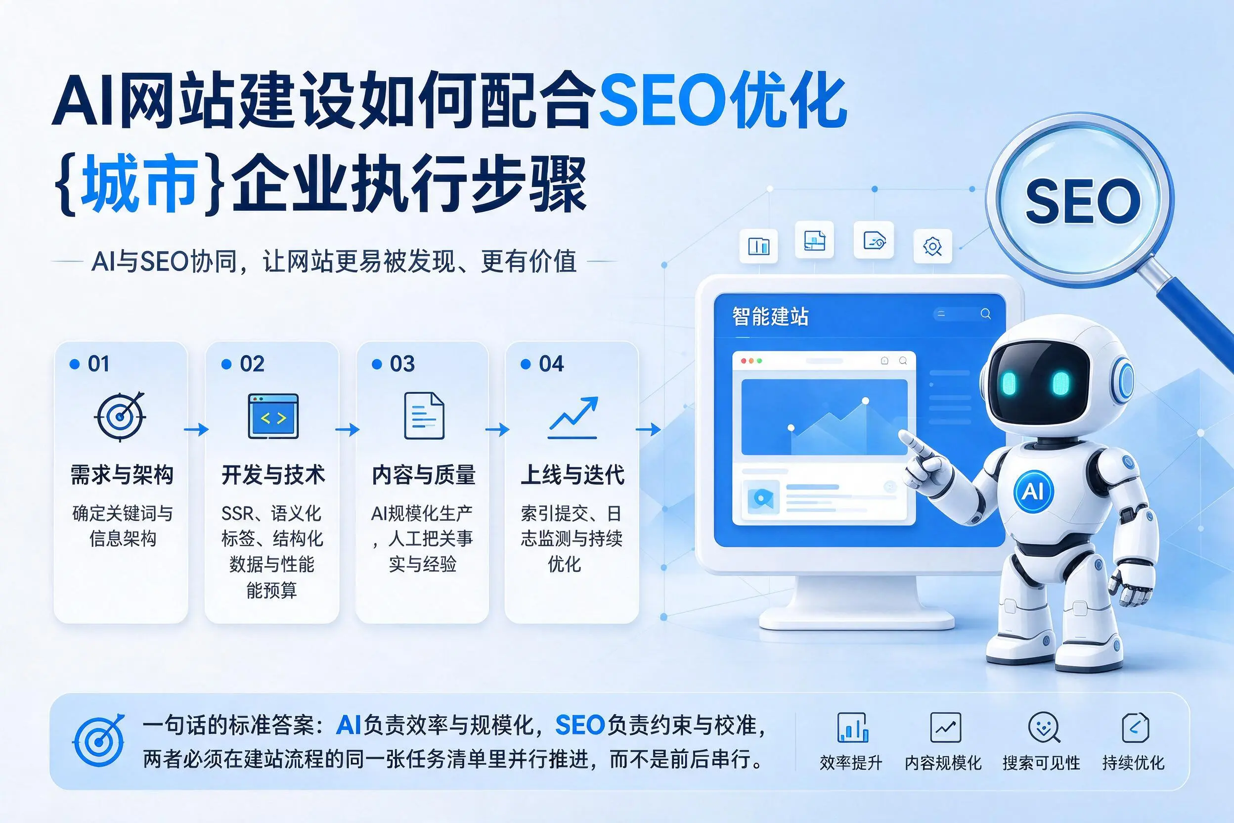 AI网站建设如何配合SEO优化,晋中企业执行步骤