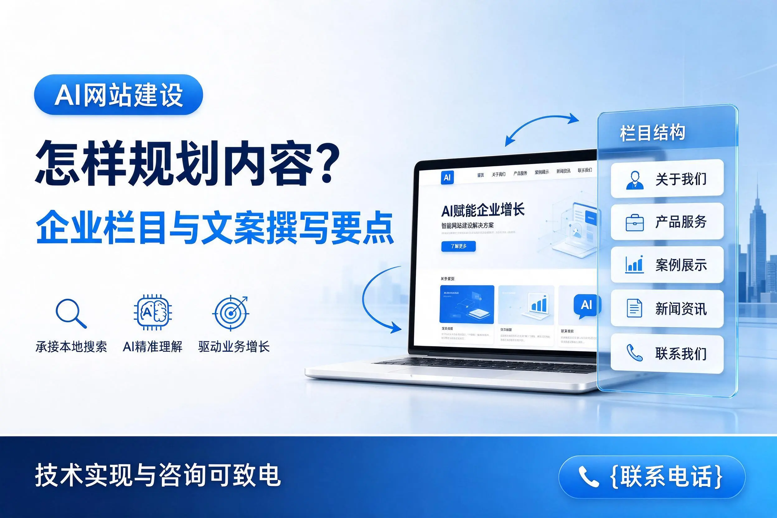 AI网站建设怎样规划内容?晋中企业栏目与文案撰写要点